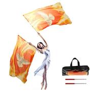 2 bandiere di adorazione, 170 x 110 cm, in morbido poliestere, con asta telescopica e custodia per la danza per chiesa, feste, sfilate (stile 1)