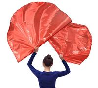 2 bandiere di lode a semicerchio, 140 cm, bandiere da ballo con aste regolabili, bandiere rosse metallizzate per adorazione, striscioni semicerchi