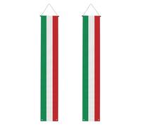 2 bandiere italiane per portico decorazione portico in poliestere da appendere alla porta anteriore, cortile, cerimonia, festa, riutilizzabile, lavabile, con aste e corde
