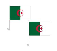 2 bandiere per auto dell'Algeria per finestrini dell'auto, piccole bandiere dei mondiali