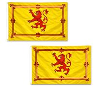 2 bandiere scozzesi con leone rampante, 1,5 x 0,9 m, con occhielli in ottone, bandiera scozzese in poliestere per giochi delle Highland, partite di rugby, esposizione di casa e giardino