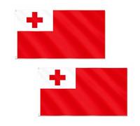 2 bandiere Tonga da 1,5 m x 0,9 m con occhielli in ottone, bandiera in poliestere e tongano per partite di rugby, eventi comunitari, display per casa e giardino