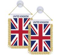 2 bandierine inglesi da appendere con ventosa, 10,2 x 15,2 cm, piccola stampa decorativa per ufficio, casa, tavolo, auto (inglese)