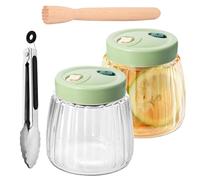 2 Barattoli 1L per Fermentazione, Barattoli Ermetici, Fermentatore Multiuso, Set di Barattoli per Fermentazione con Pinze e Passaverdura per Fermentazione, Adatto per Preparare Cibi Fermentati