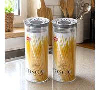 2 Barattoli Plastica Tosca Contenitori Porta Pasta Spaghetti Grissini lt.2,2