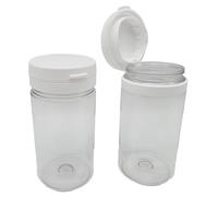 2 barattoli trasparenti da 100 ml ricaricabili per vernice/inchiostro/colore/colla/acrilico, piccoli contenitori vuoti in plastica con coperchio incernierato