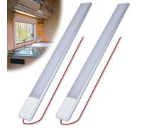 2 barre di luce interne a LED, 12 V, barra a LED, luce bianca brillante barra di striscia lampada con interruttore/off, barra luminosa interna per auto, caravan, camion, barche e furgoni