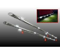 2" Barre Laterali Cromate Inox + 4 Down Lights Con LED Per Fiat Doblo 2010-2022