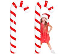 2 bastoncini di zucchero gonfiabili da 1,5 m, grandi bastoncini di zucchero, per decorazioni natalizie, feste di compleanno, Natale, interni ed esterni, feste invernali