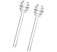 2 bastoncini in vetro trasparente da 15,2 cm per mescolare il miele, cucchiaio da miele, mescolatore, bacchetta per miele, vasetti, contenitori per miele, erogazione di miele, pioggerella