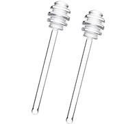 2 bastoncini trasparenti in vetro da 15,2 cm per mescolare il miele, cucchiaio da miele, cucchiaio per mescolare il miele, bacchetta per miele, vasetti, contenitori per miele, per la casa e la cucina