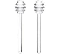 2 bastoncini trasparenti in vetro da 15,2 cm per mescolare il miele, cucchiaio da miele, mescolatore, bacchetta per miele, vasetti, contenitori per miele, erogazione di miele, per casa e cucina
