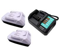 2 Batteria 18V 2.0Ah BL1813G + Caricatore di Ricambio 2.0A per Caricatore Makita DC18WA, 14,4-18 V per Makita Serie G HP457D TD127D UR180D CL183D DF457D BL1820G BL1815G