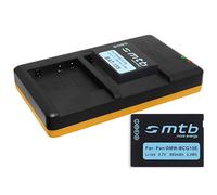 2 Batterias + Caricabatterie doppio (USB) Compatibile con Panasonic DMW-BCG10E Compatibile con Lumix DMC-TZ6, TZ7, TZ8, TZ9, TZ19, TZ65… / ZS1, ZS3, ZS5, ZS6, ZS7... vedi lista! (incluso cavo USB)