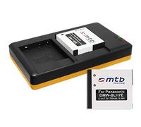 2 Batterias + Caricabatterie doppio (USB) Compatibile con Panasonic DMW-BLH7(E) Compatibile con Lumix DMC-GF7 / DMC-GM1, GM5 / DMC-LX15 / DC-GX800 - incl. cavo micro USB