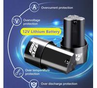 2 Batterie 12 V Litio Ricambio Per Mini Flex Trapano Motosega Sega Asta Trapano