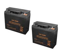 2 Batterie al piombo AGM 12V 24V 22Ah, ciclica, 181×77×167mm, compatibile per motori elettrici, alta capacità di scarica e lunga durata, ideale anche per UPS e sistemi solari, VRLA, GEL, uso ciclico