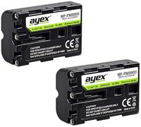 2 batterie ayex NP-FM500H, di alta qualità, compatibili con Sony Alpha SLT-A99 II A99 A77 A100 A500 A560 A700 A850 A900 - Potente per una maggiore durata, incl. Infochip, 2040 mAh