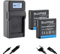2 batterie Blumax compatibili con Panasonic DMW-BLG10 E [1000 mAh] + Speed Charger DMW-BLG10E / DMW-BLE9 E per Lumix DMC-GF6 GX7 III GX85 DC-TZ202 G110W