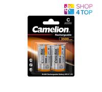 2 Batterie Camelion C Ricaricabili HR14 NiMH Accu 1.2V NI-MH 3500mAh 2BL Nuove