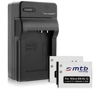 2 Batterie + Caricabatteria (Auto/Corrente) per Nikon EN-EL12 / Coolpix AW120, S6000, S8000... vedi lista