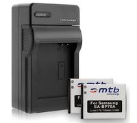 2 Batterie + Caricabatteria (Auto/Corrente) per Samsung EA-BP70A, ES65 ES67 ES70 PL..ST.. WB50F...vedi lista