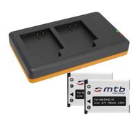 2 Batterie + Caricabatteria doppio (USB) compatibile con Fujifilm NP-45 / Finepix J.. / JV.. / JX600 ../ JZ500.. / XP80 XP90... - vedi lista di compatibilità