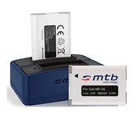 2 Batterie + Caricabatteria doppio (USB) per Canon NB-12L NB12LH / PowerShot N100 / G1 X Mark II/Legria, Vixia Mini X