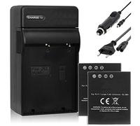 2 batterie da 2040 mAh + caricatore (auto, rete) compatibili con Olympus BLH-1 BLH1 per Olympus OM-D E-M1 Mark II, OM-D E-M1X (completamente decodificata, supporta visualizzazione tempo residuo!)