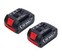 2 batterie di ricambio da 18 V 4 Ah per utensili Bosch Home and Garden - Compatibile con dispositivi Bosch PBA, PSB, PSR, Gloria - Alta capacità, ricaricabile (18 V 4 A)