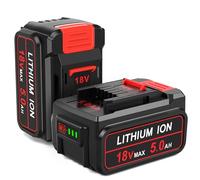 2 batterie di ricambio da 18 V 5,0 Ah per batteria Einhell, 5000 mA con indicatore LED, compatibile con tutti i dispositivi X-Change Family da 18 V