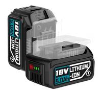 2 batterie di ricambio da 5,0 Ah per Bosch 18 V GBA, 18 V, 5000 mAh, compatibili con Bosch GWX/GDS/GSB/GFR/GBH