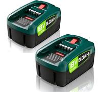 2 batterie di ricambio da 8000 mAh per Bosch serie PBA/PSB/PSR, compatibili con utensili verdi Bosch casa e giardino, batteria Gardena da 18 V (non compatibile con aspirapolvere Unlimited)