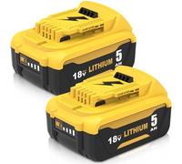 2 batterie di ricambio DCB184 per DeWalt, 18 V, 5,0 Ah, DCB182, DCB180, DCB184, DCB200, DCB182, DCB181, DCB201 Goodexo