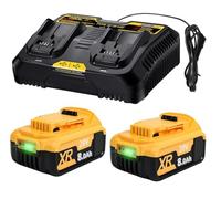 2 batterie di ricambio per Dewalt 18 V 8000 mAh e caricabatterie DCB200 DCB182 DCB200 DCB184 DCB101 DCB107 DCB112 DCB105 DCB115 DCB203