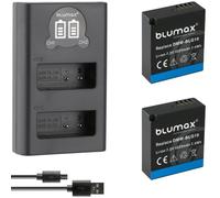 2 batterie di ricambio per Panasonic DMW-BLG10 / DMW-BLG10E [1025mAh] + Mini Dual Charger DMW-BLE9 E BP-DC15 E per Lumix DMC-GF6 GX7 III DC-TZ202 G110