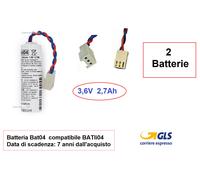 2 Batterie Litio Li-SOCL2 Batsecur BAT04 compatibili BATLI04 3,6V 2,7Ah