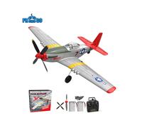 (2 batterie) Nuovo aereo RC P51D, aereo acrobatico a un tasto, 2 canali/4 canali, aereo RC RTF Mustang