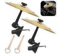 2 batterie per auto, incidente automobilistico, Cymbals con 2 bacchette, 2 teste di regolazione universali, bacini per auto, mini batteria auto, tamburo, fessure di ventilazione per tutti i tipi di