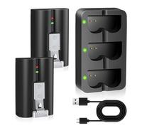 2 Batterie per Ring(3.65V 6040mAh) e stazione di ricarica,Batteria ricaricabile a sgancio rapido compatibile con Video Doorbell 2/3/4/3 Plus,Stick Up Cam Battery (2nd & 3rd Gen),Spotlight Cam,Intercom