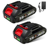 2 batterie per utensili elettrici da 21 V, 2,0 Ah, indicatore di carica, batterie per tagliaerba, soffiatore di foglie, pulitore ad alta pressione, tagliaerba, batteria di ricambio per Makita 18 V