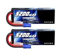 2 batterie RC Lipo 2S1P 5200 mAh 7,4 V 50 C in custodia rigida con porta di connessione T/XT60/EC3/EC5 for modelli di veicoli RC for auto, camion, buggy 1/8 e 1/10.(2S 5200mAh EC5)