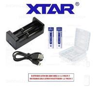 2 batterie ricaricabili litio AA 1,5v pile stilo 3300mWh + caricabatterie XTAR
