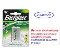 2 batterie ricaricabili Ni-MH 9V ENERGIZER 175 mAh 9 Volt E-Block