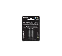 2 Batterie Ricaricabili Panasonic Eneloop Pro AA HR6 Blister 1.2V 2500mAh
