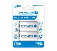 2 batterie ricaricabili pile mezza torcia Everactive C 5000mAh Nominale Ni-MH