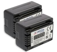 2 Batterie VW-VBT190 per Panasonic HC-V130, V160, 270, 380, V727... v. lista! [3.6V - 1780mAh - Li-Ion - Infochip (con indicazione del tempo rimanente di ripresa!)