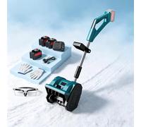 2 Battery Cordless Snow Blower | 26FT Throw Distance, Adjustable Handle for Driveway Patio Deck Farm Snow Removal(Blue)