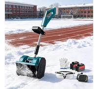 2 Battery Cordless Snow Blower | 26FT Throw Distance, Adjustable Handle for Driveway Patio Deck Farm Snow Removal(Blue)