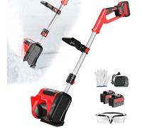 2 Battery Cordless Snow Blower | 26FT Throw Distance, Adjustable Handle for Driveway Patio Deck Farm Snow Removal(Advanced Upgrade Red)
